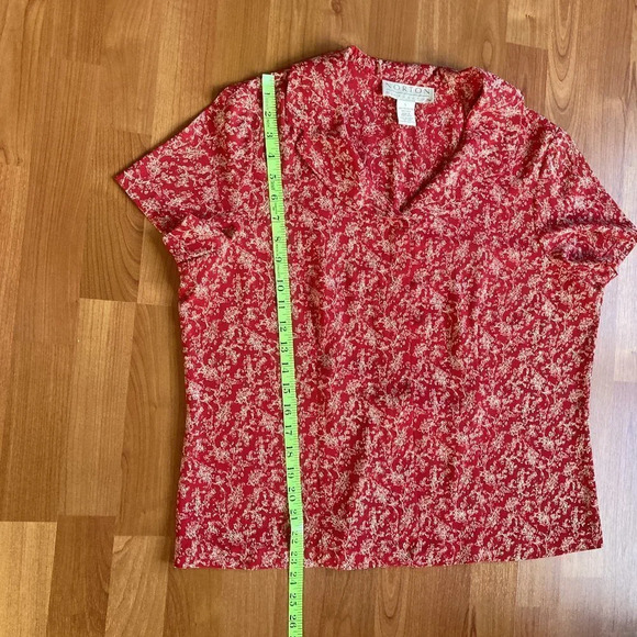 vintage Norton McNaughton Red Pattern Blouse, Lg. - Picture 12 of 12